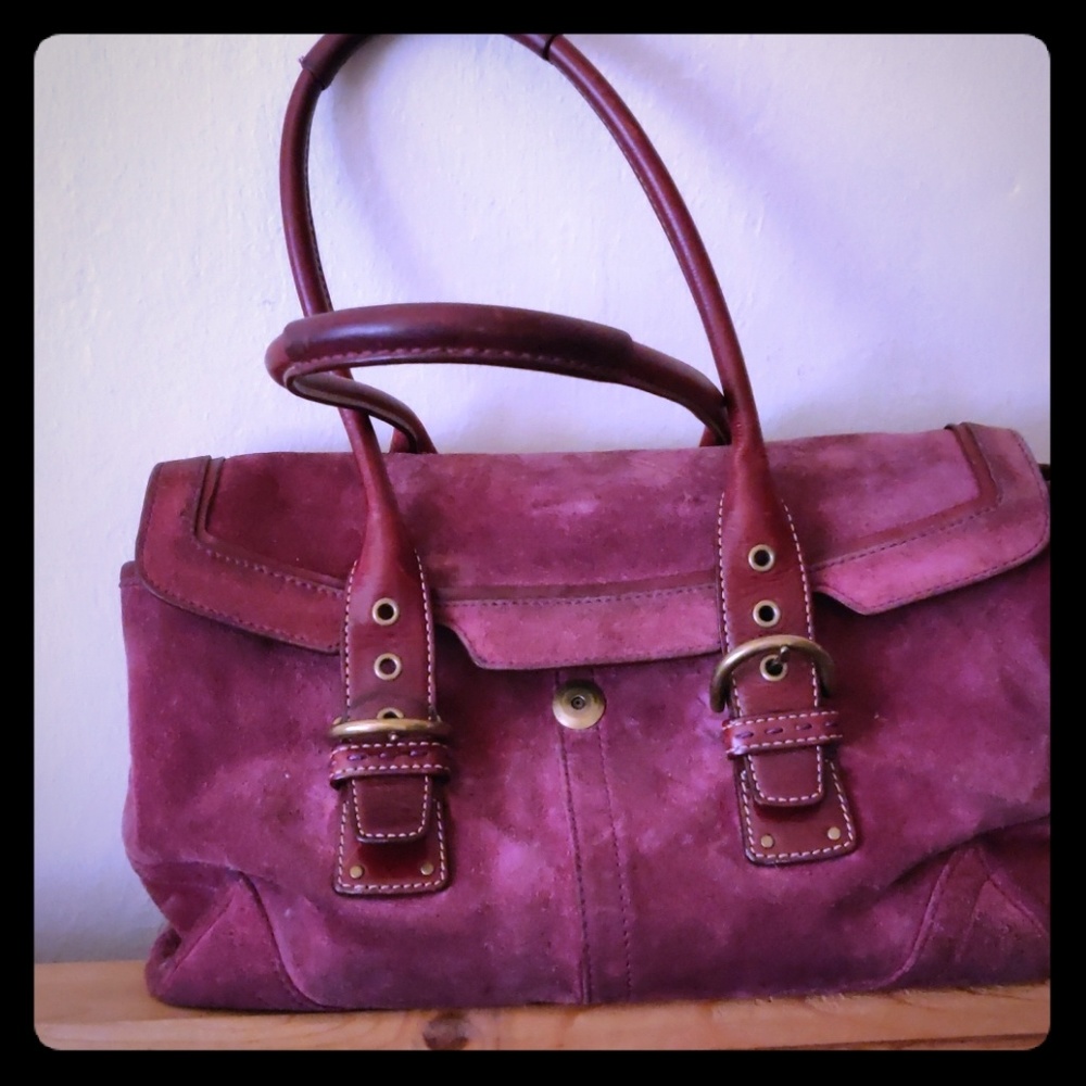 Coach purple suede bag
